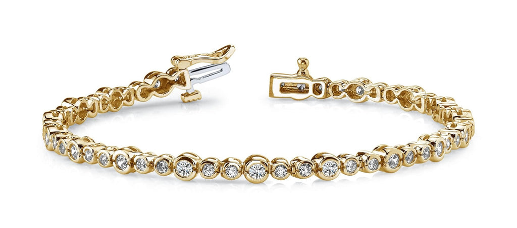 Timeless Half Bezel Diamond Bracelet with 2.07 ct.(finished) 2mm, 2.5mm - Luxury Time NYC