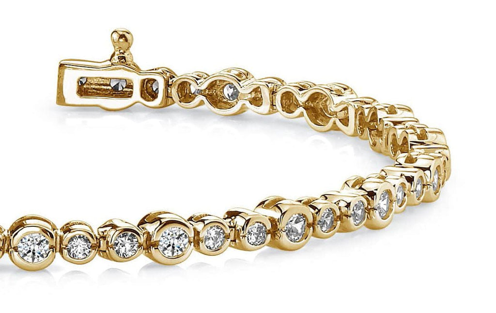 Timeless Half Bezel Diamond Bracelet with 2.07 ct.(finished) 2mm, 2.5mm - Luxury Time NYC