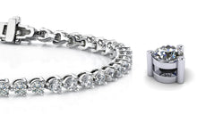 Load image into Gallery viewer, Timeless Three Prong Diamond Tennis Bracelet with 10.00 ct.(finished) 4.3mm - Luxury Time NYC