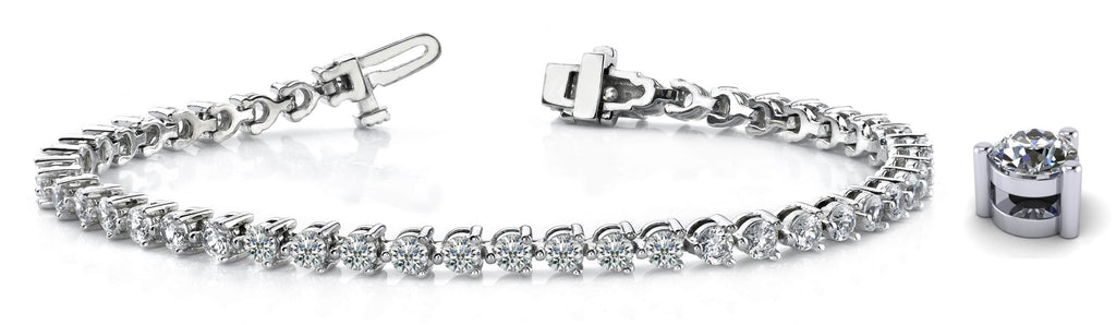 Timeless Three Prong Lab - Grown Diamond Tennis Bracelet with 12.40 ct.(finished) 4.7mm - Luxury Time NYC