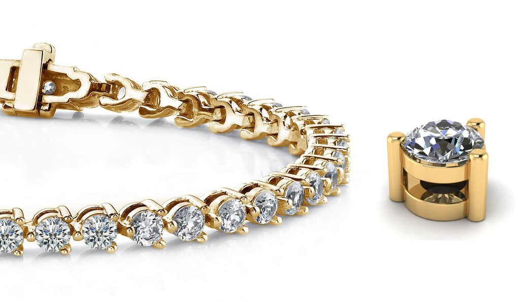 Timeless Three Prong Lab - Grown Diamond Tennis Bracelet with 6.03 ct.(finished) 3.4mm - Luxury Time NYC