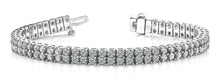 Load image into Gallery viewer, Timeless Two Row Diamond Tennis Bracelet Lab - Grown Diamond with 10.50 ct.(finished) 3.0mm - Luxury Time NYC