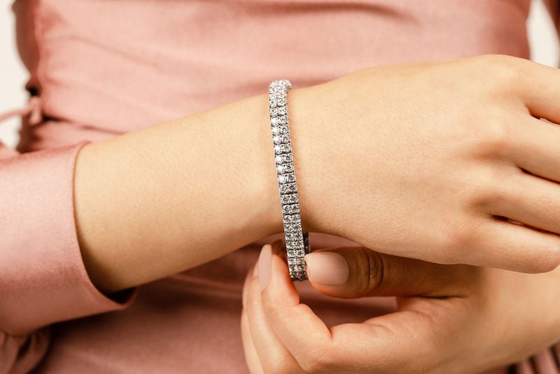 Timeless Two Row Diamond Tennis Bracelet Lab - Grown Diamond with 14.96 ct.(finished) 3.75mm - Luxury Time NYC