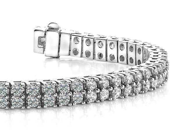 Timeless Two Row Diamond Tennis Bracelet Lab - Grown Diamond with 14.96 ct.(finished) 3.75mm - Luxury Time NYC