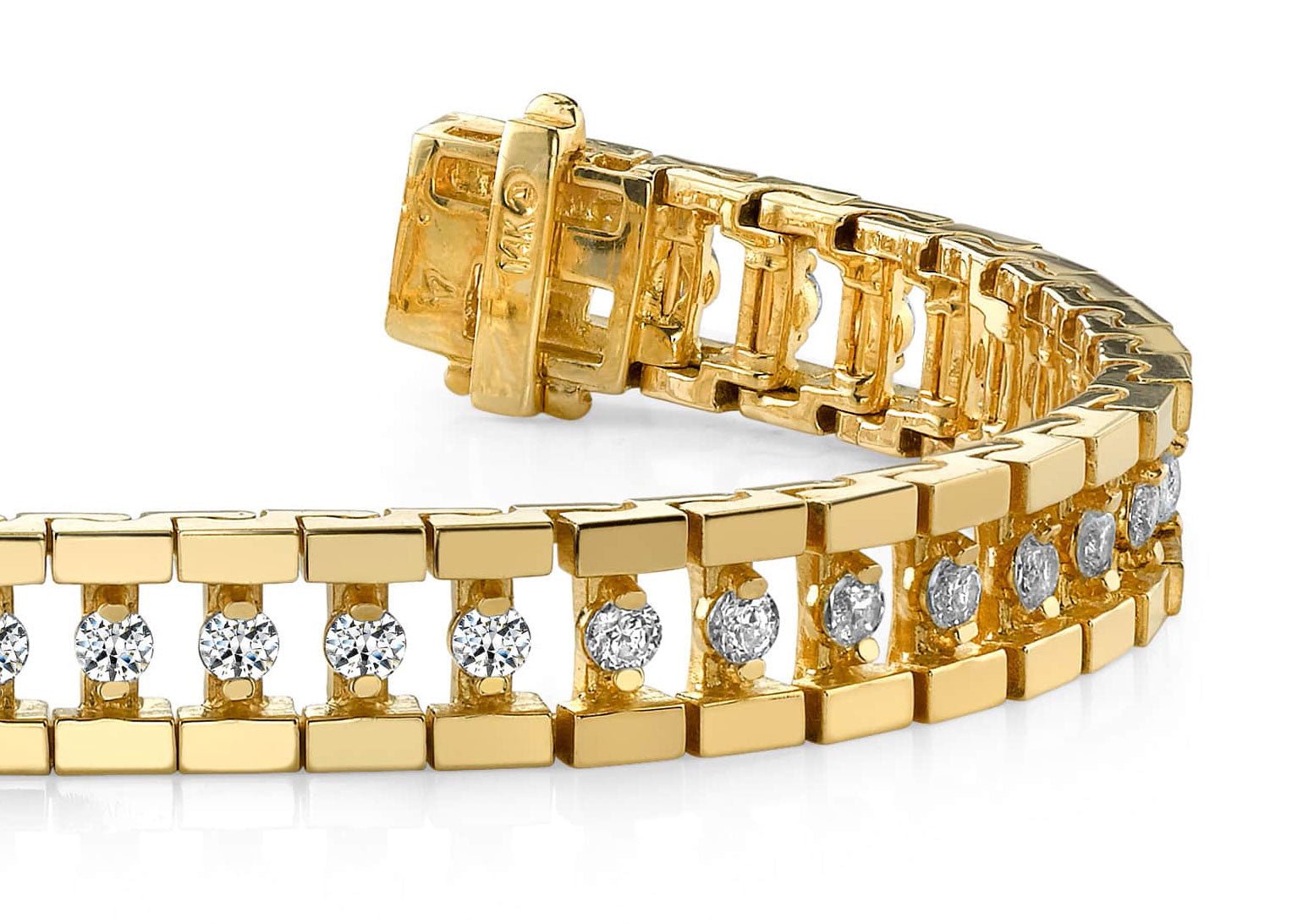 Tracker Diamond Track Link Diamond Bracelet with 2.00 ct.(finished) 2mm – Luxury Time NYC