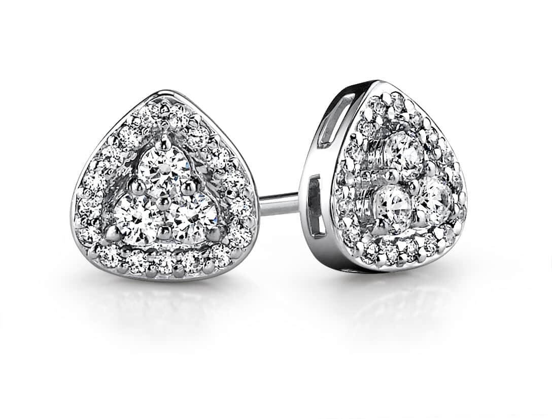 Triangular Diamond Lab - Grown Diamond Studs with 0.41 ct.(finished) 1mm, 2.2mm - Luxury Time NYC