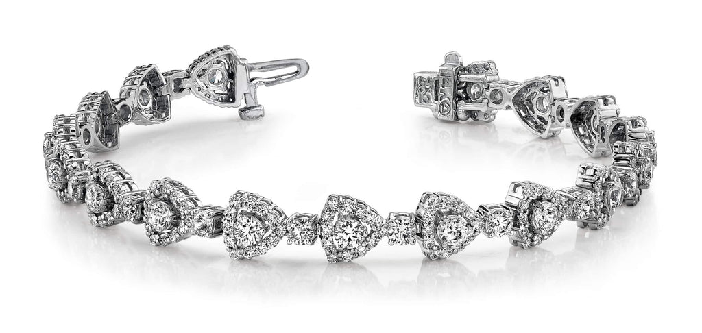 Triangular Diamond Link Diamond Bracelet with 6.27 ct.(finished) 1.3mm, 3mm, 3.2mm - Luxury Time NYC