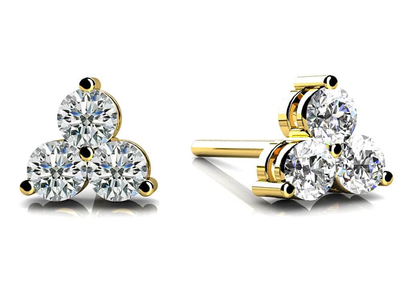 Trillium Diamond Diamond Studs with 0.36 ct.(finished) 2.5mm - Luxury Time NYC