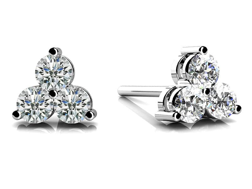 Trillium Diamond Diamond Studs with 0.63 ct.(finished) 3mm - Luxury Time NYC