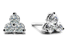 Load image into Gallery viewer, Trillium Diamond Diamond Studs with 0.96 ct.(finished) 3.5mm - Luxury Time NYC