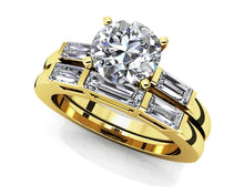 Load image into Gallery viewer, Triple Baguette Bridal Set Diamond with 1.30 ct. (0.50 ct. center diamond) - Luxury Time NYC