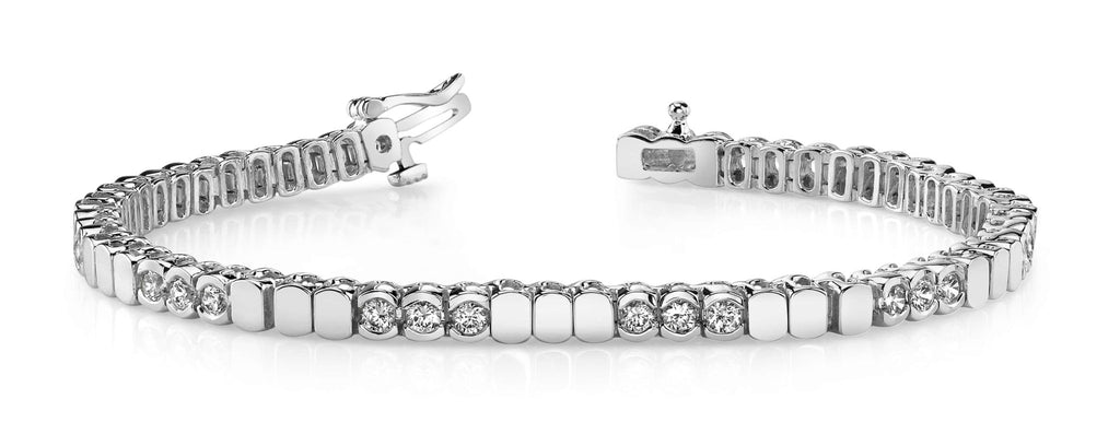 Triple Bezel Diamond Bracelet with 0.99 ct.(finished) 2.0mm - Luxury Time NYC