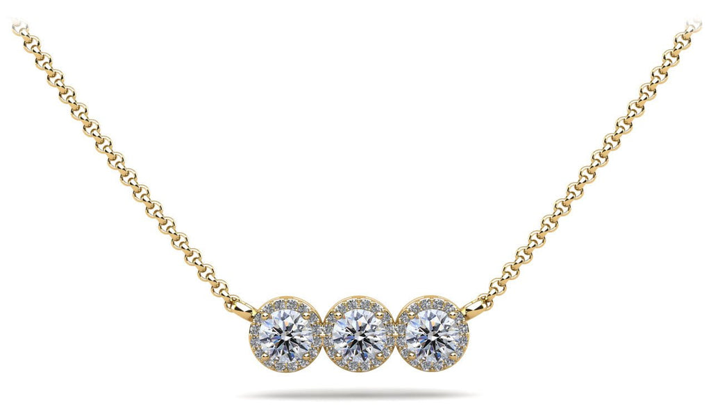 Triple Brilliance Diamond Necklace Lab - Grown Diamond with 1.00 ct.(finished) 1.1mm, 4mm - Luxury Time NYC