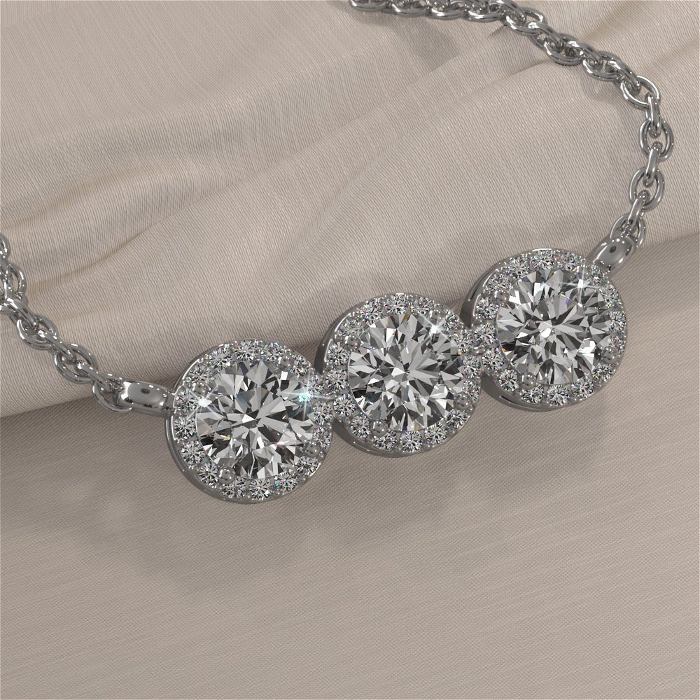 Triple Brilliance Diamond Necklace Lab - Grown Diamond with 1.00 ct.(finished) 1.1mm, 4mm - Luxury Time NYC