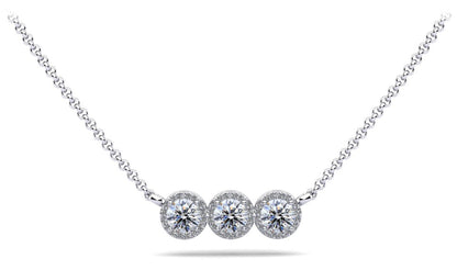 Triple Brilliance Diamond Necklace Lab - Grown Diamond with 1.26 ct.(finished) 1mm, 4.5mm - Luxury Time NYC