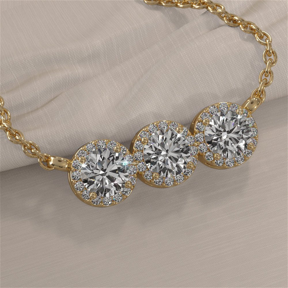 Triple Brilliance Diamond Necklace Lab - Grown Diamond with 1.74 ct.(finished) 1mm, 5mm - Luxury Time NYC