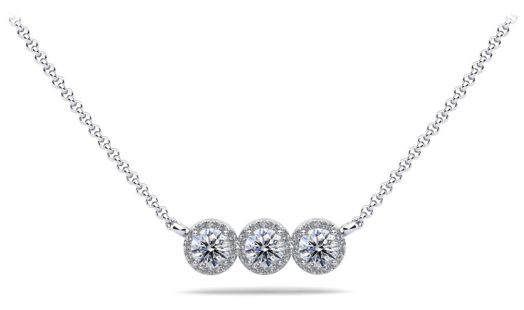 Triple Brilliance Diamond Necklace Lab - Grown Diamond with 1.74 ct.(finished) 1mm, 5mm - Luxury Time NYC