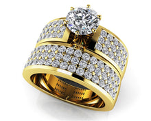 Load image into Gallery viewer, Triple Channel Bridal Set Diamond with 1.76 ct. (0.50 ct. center diamond) - Luxury Time NYC