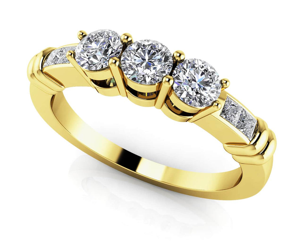 Triple Contrast Band Diamond with 0.45 ct.(finished) 1.5mm, 3mm, 3.2mm - Luxury Time NYC