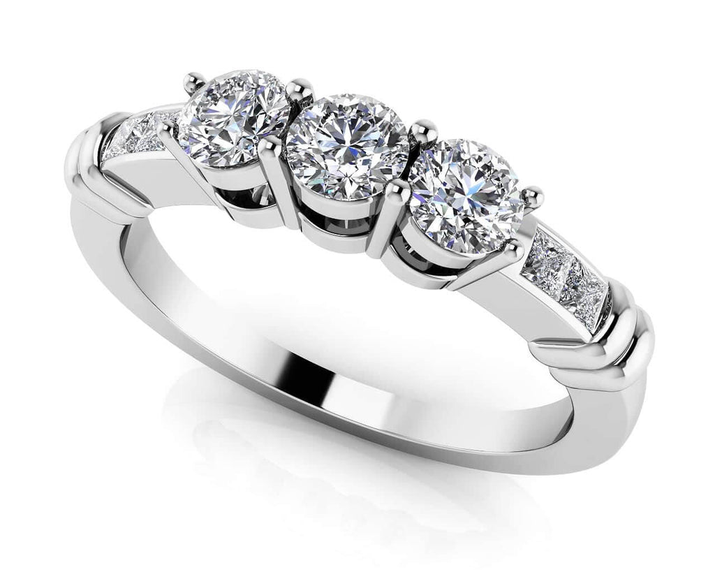 Triple Contrast Band Diamond with 0.45 ct.(finished) 1.5mm, 3mm, 3.2mm - Luxury Time NYC