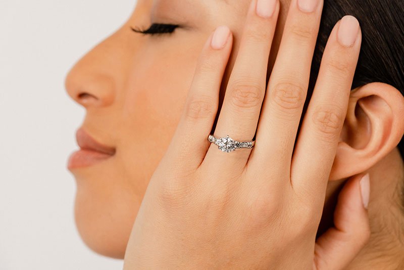 Triple Contrast Diamond Engagement Ring with 2.33 ct. (2.00 ct. center diamond) - Luxury Time NYC