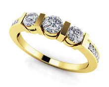 Load image into Gallery viewer, Triple Diamond Channel Band Diamond with 0.54 ct.(finished) 1.1mm, 3mm, 3.7mm - Luxury Time NYC