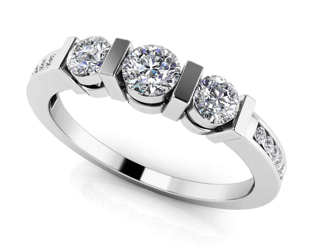 Triple Diamond Channel Band Lab - Grown Diamond with 0.54 ct.(finished) 1.1mm, 3mm, 3.7mm - Luxury Time NYC