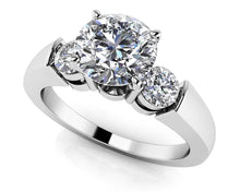 Load image into Gallery viewer, Triple Diamond Engagement Ring with 0.80 ct. (0.50 ct. center diamond) - Luxury Time NYC