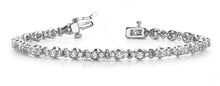 Load image into Gallery viewer, Triple Diamond Link Diamond Bracelet with 2.07 ct.(finished) 1.5mm, 2.25mm - Luxury Time NYC