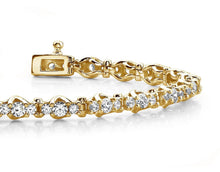 Load image into Gallery viewer, Triple Diamond Link Diamond Bracelet with 2.53 ct.(finished) 1.5mm, 2.5mm - Luxury Time NYC