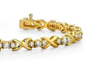 Triple Diamond X Link Diamond Bracelet with 1.96 ct.(finished) 2mm, 2.8mm - Luxury Time NYC