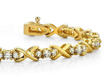 Load image into Gallery viewer, Triple Diamond X Link Diamond Bracelet with 1.96 ct.(finished) 2mm, 2.8mm - Luxury Time NYC