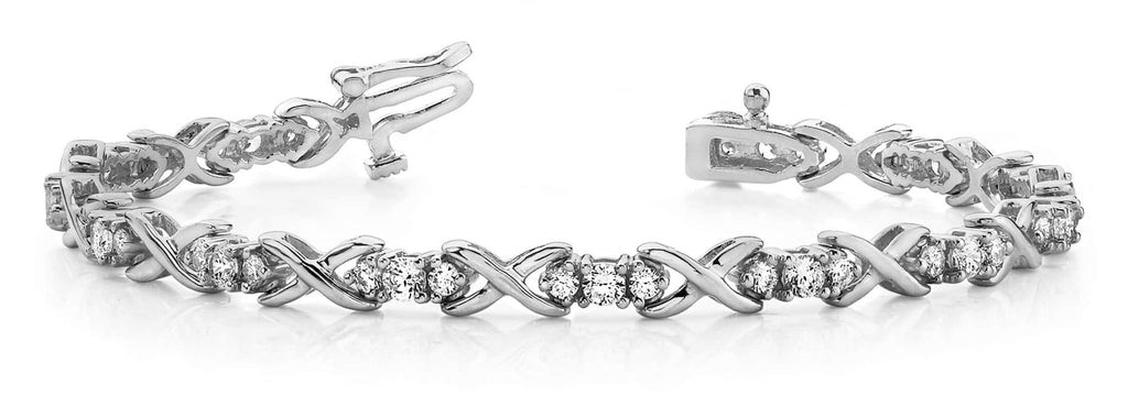 Triple Diamond X Link Diamond Bracelet with 1.96 ct.(finished) 2mm, 2.8mm - Luxury Time NYC