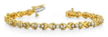 Load image into Gallery viewer, Triple Diamond X Link Diamond Bracelet with 1.96 ct.(finished) 2mm, 2.8mm - Luxury Time NYC