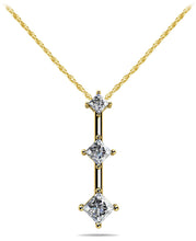 Load image into Gallery viewer, Triple Offset Diamond Pendant with 0.28 ct.(finished) 1.8mm, 2.4mm, 2.8mm - Luxury Time NYC