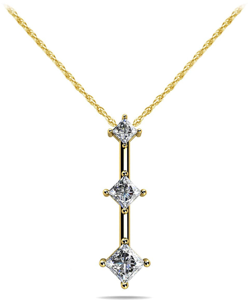 Triple Offset Diamond Pendant with 0.38 ct.(finished) 2.3mm, 3.1mm, 3.7mm - Luxury Time NYC