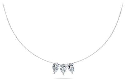 Triple Pear Shape Diamond Necklace Lab - Grown Diamond with 1.50 ct.(finished) 7x4.5mm - Luxury Time NYC