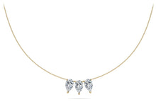 Load image into Gallery viewer, Triple Pear Shape Diamond Necklace with 0.90 ct.(finished) 6x4mm - Luxury Time NYC