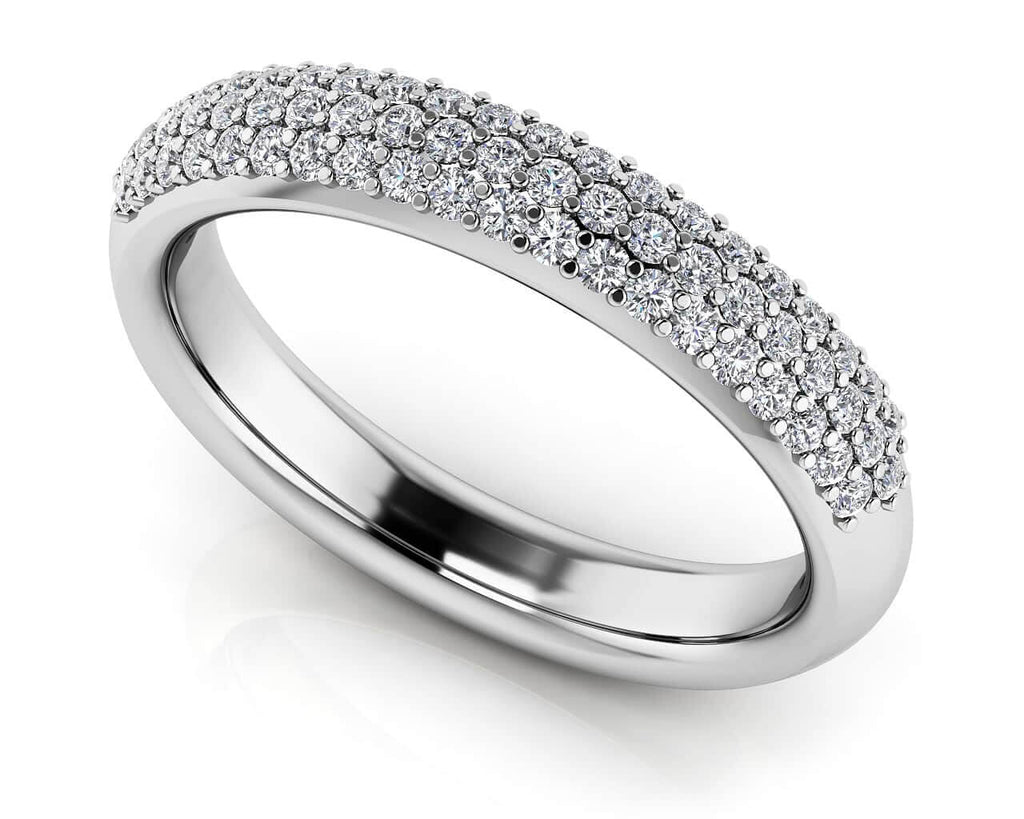 Triple Row Diamond Pave Wedding Diamond Ring with 0.51 ct.(finished) 1.1mm - Luxury Time NYC