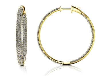 Triple Row Inside Out Diamond Earrings Large Diamond with 5.10 ct.(finished) 1.5mm - Luxury Time NYC