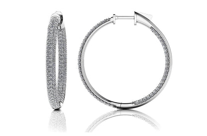Triple Row Inside Out Diamond Earrings Medium Lab - Grown Diamond with 2.52 ct.(finished) 1.1mm - Luxury Time NYC