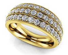 Load image into Gallery viewer, Triple Row Milgrain Edge Diamond Ring with 0.65 ct.(finished) - Luxury Time NYC