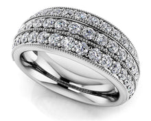 Load image into Gallery viewer, Triple Row Milgrain Edge Diamond Ring with 0.65 ct.(finished) - Luxury Time NYC