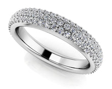 Load image into Gallery viewer, Triple Row Pave Diamond Eternity Band Diamond with 1.38 ct.(finished) 1.3mm - Luxury Time NYC