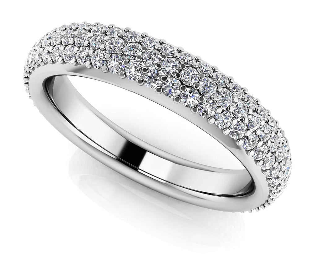 Triple Row Pave Diamond Eternity Band Lab - Grown Diamond with 1.38 ct.(finished) 1.3mm - Luxury Time NYC