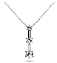 Load image into Gallery viewer, Triple Star 3 Stone Diamond Drop Lab - Grown Diamond Pendant with 0.27 ct.(finished) 2.2mm, 2.8mm, 3.4mm - Luxury Time NYC