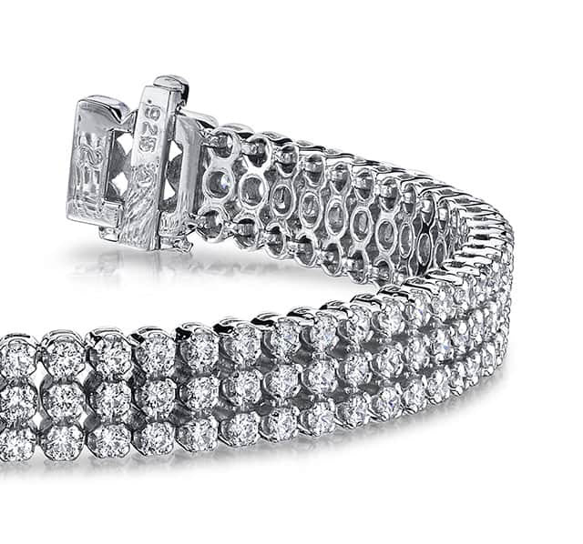 Triple Strand Diamond Bracelet with 5.30 ct.(finished) 1.8mm - Luxury Time NYC