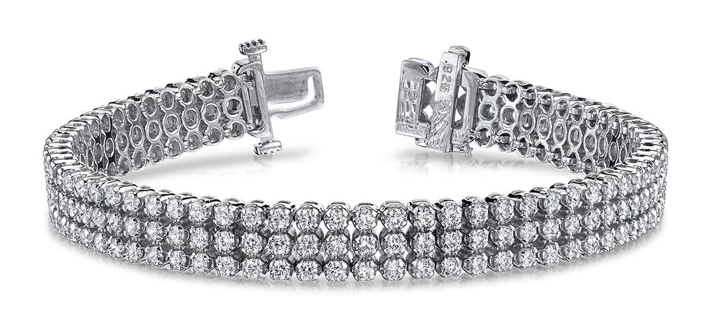 Triple Strand Lab - Grown Diamond Bracelet with 5.30 ct.(finished) 1.8mm - Luxury Time NYC