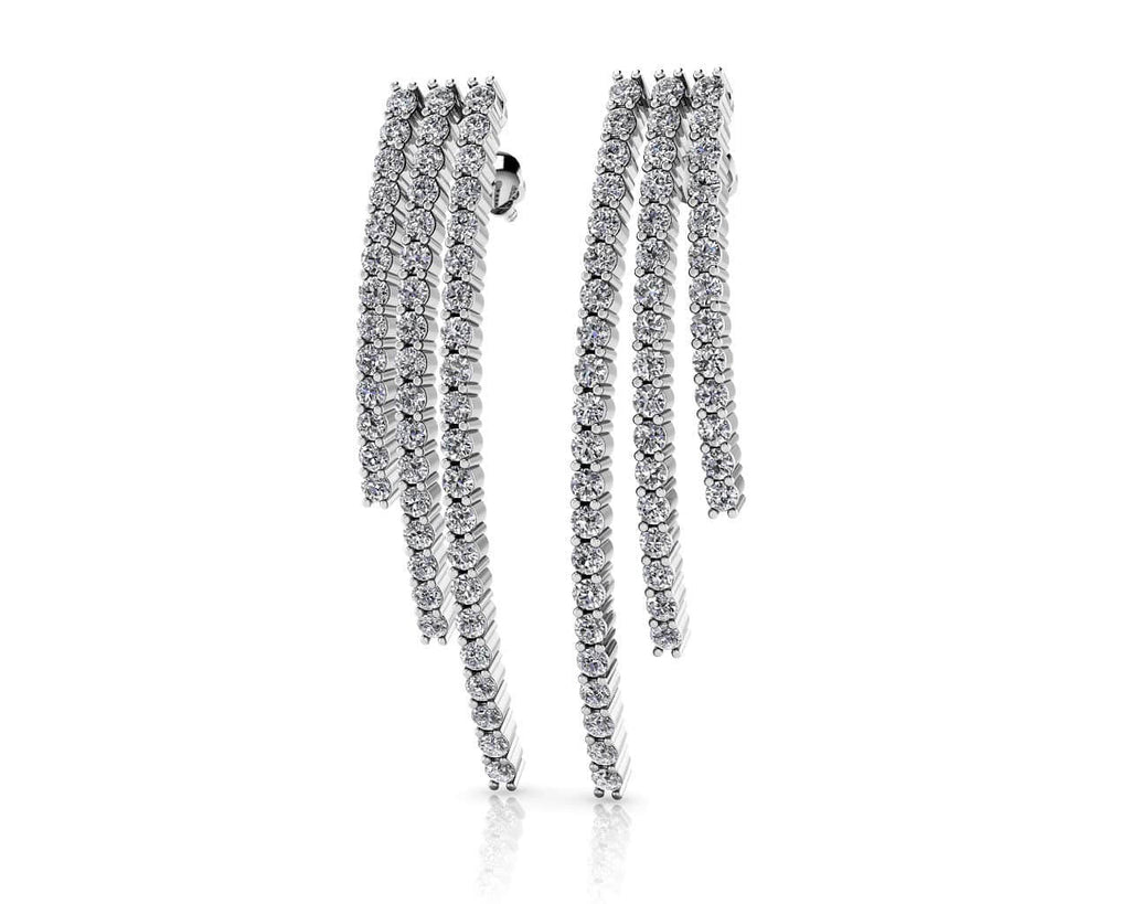 Triple Strand Lab - Grown Diamond Earrings with 1.98 ct.(finished) 1.6mm - Luxury Time NYC