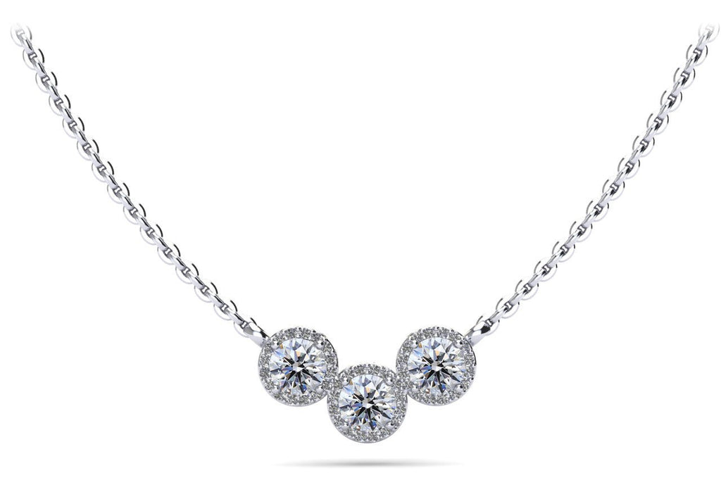 Triple V Shape Brilliance Diamond Necklace Lab - Grown Diamond with 1.00 ct.(finished) 1.1mm, 4mm - Luxury Time NYC